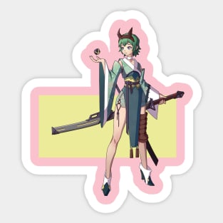 Green Haired Girl Sticker